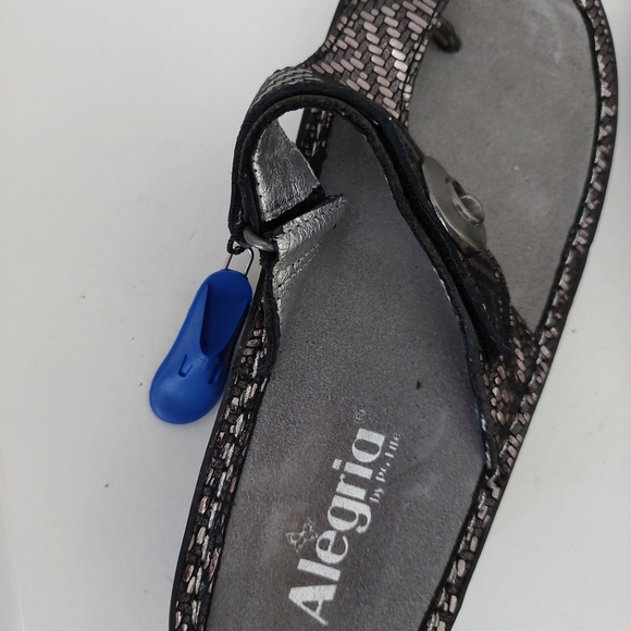 Alegria Black and Silver Woven Sandals - Picture 7 of 8